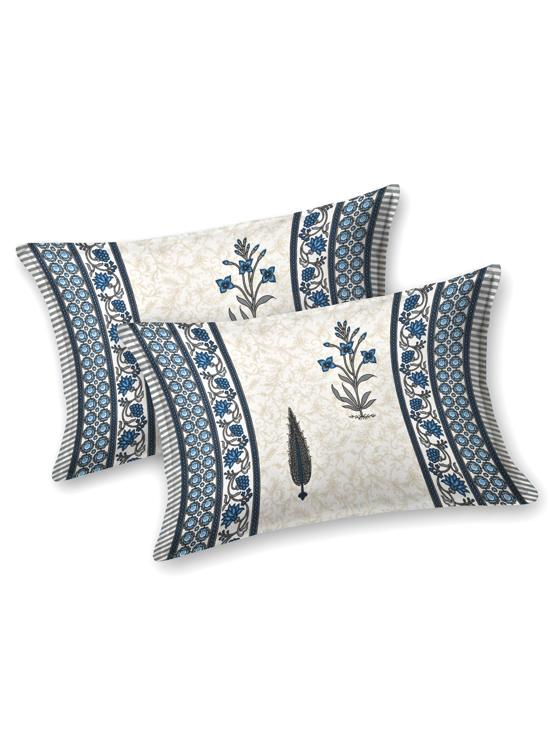 Floral Printed Bedding Set - 1 King Bedsheet, 1 Comforter, 4 Pillow Covers