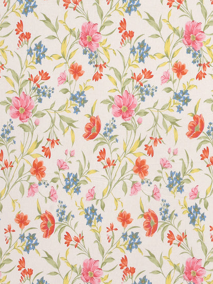 Floral Print Super King Cotton Bedsheet with 2 Pillow Covers