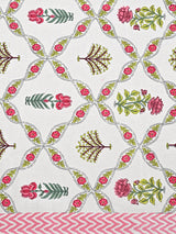 Floral Print Cotton Double King Bedsheet with 2 Pillow Covers