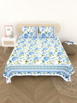 Cotton Printed Bedsheet with 2 Pillow Covers - (108 x 108 Inch)