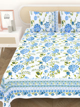 Cotton Printed Bedsheet with 2 Pillow Covers - (108 x 108 Inch)