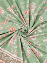 Floral Print Cotton Super King Bedsheet with 2 Reversible Pillow Covers