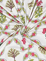 Floral Print Cotton Double King Bedsheet with 2 Pillow Covers