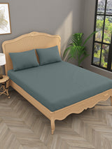 Luxury 400 TC Solid Cotton Bedsheet – 108 x 108 Inches with 2 Pillow Covers | Premium Cotton Comfort