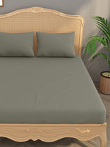 Luxury 400 TC Solid Cotton Bedsheet – 108 x 108 Inches with 2 Pillow Covers | Premium Cotton Comfort