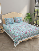 Diwali Gift Box | 1 Double Bedsheet, 1 Pair Door Hanging, 1 Metal Urli, 2 Laddoo Candles