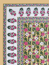 Floral Print Cotton Double King Bedsheet with 2 Pillow Covers
