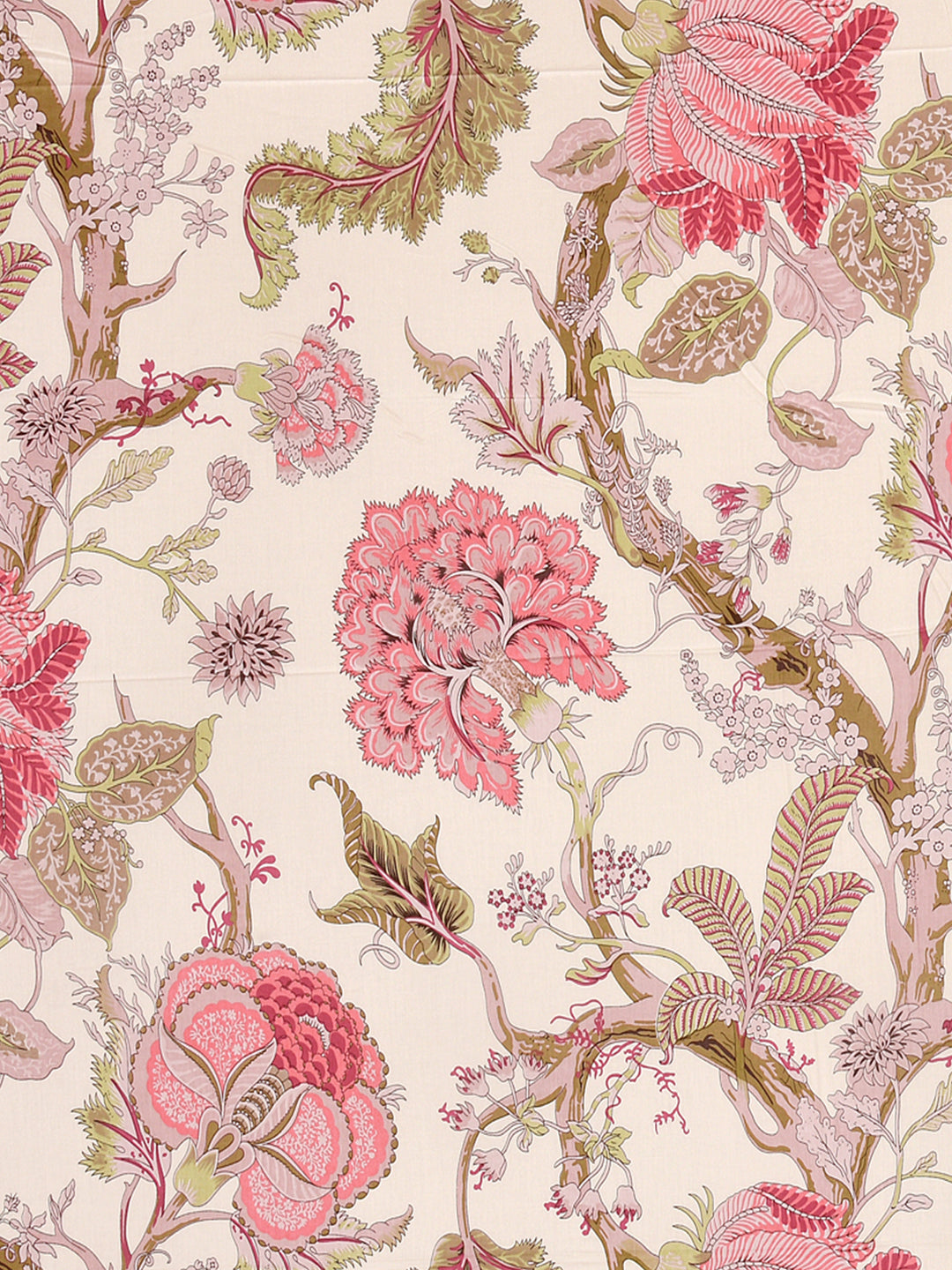 Premium Glaze Cotton Floral Print Super King Bedsheet with 2 Pillow Covers