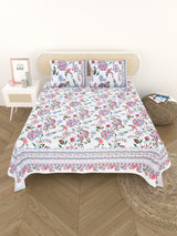 Cotton Printed Bedsheet with 2 Pillow Covers - (108 x 108 Inch)