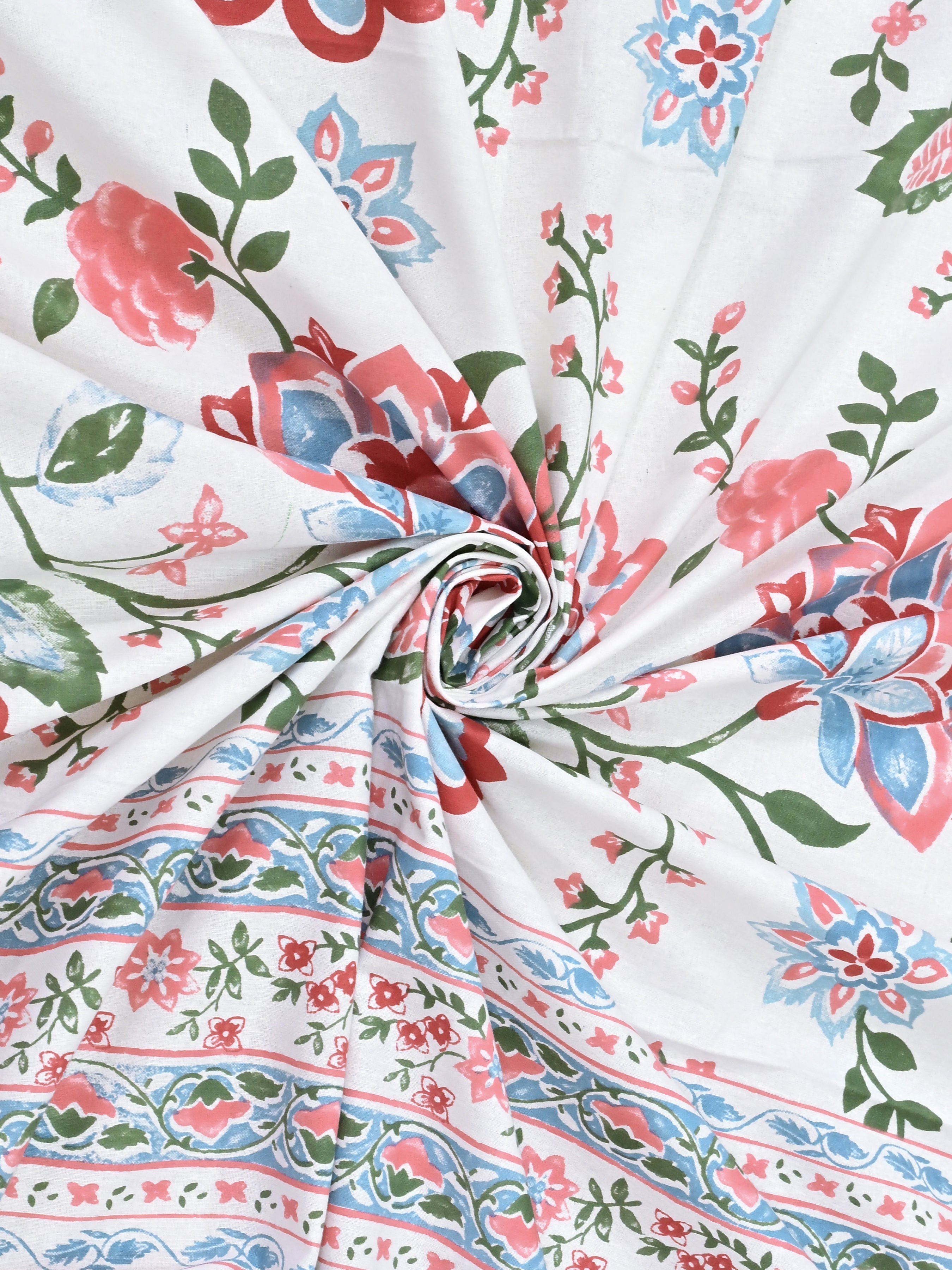 Cotton Printed Bedsheet with 2 Pillow Covers - (108 x 108 Inch)