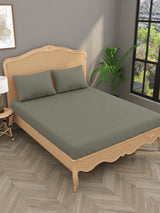 Luxury 400 TC Solid Cotton Bedsheet – 108 x 108 Inches with 2 Pillow Covers | Premium Cotton Comfort