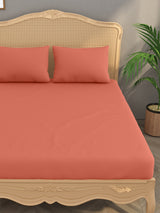 Luxury 400 TC Solid Cotton Bedsheet – 108 x 108 Inches with 2 Pillow Covers | Premium Cotton Comfort