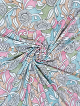 Floral Print Cotton Double King Bedsheet with 2 Pillow Covers