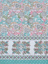 Floral Print Cotton Double King Bedsheet with 2 Pillow Covers