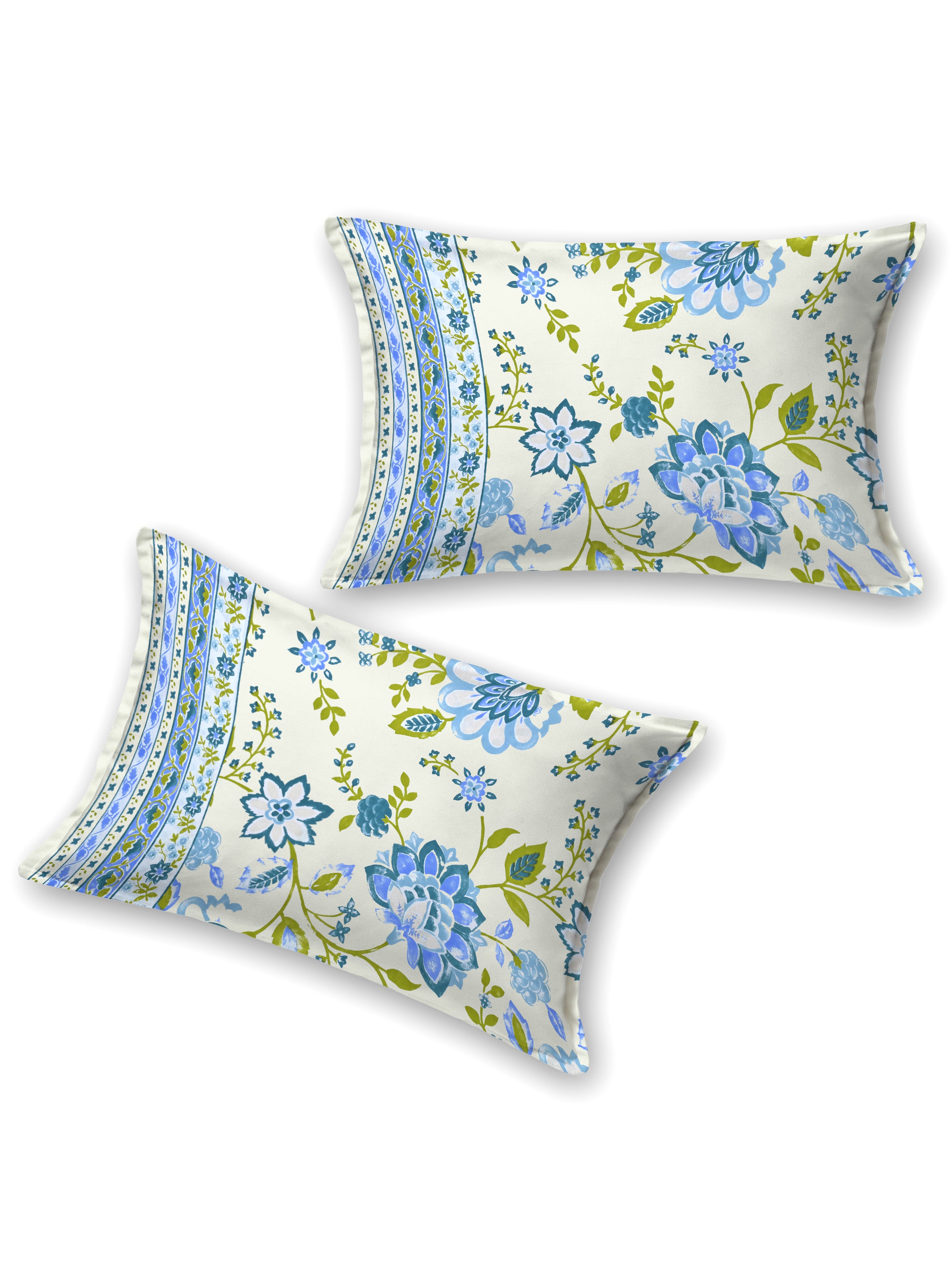 Cotton Printed Bedsheet with 2 Pillow Covers - (108 x 108 Inch)