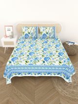 Cotton Printed Bedsheet with 2 Pillow Covers - (108 x 108 Inch)