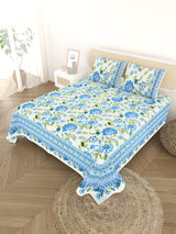 Cotton Printed Bedsheet with 2 Pillow Covers - (108 x 108 Inch)