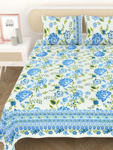 Cotton Printed Bedsheet with 2 Pillow Covers - (108 x 108 Inch)
