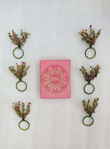 Handcrafted Fancy Beaded Napkin Ring Set of 6 – Perfect for Dining & Parties
