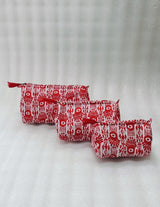 Set of 3 cosmetic bag/pouches with waterproof lining