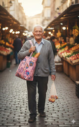 Handblock Printed Quilted Tote Bag without zip/button 17x18x 6 inches