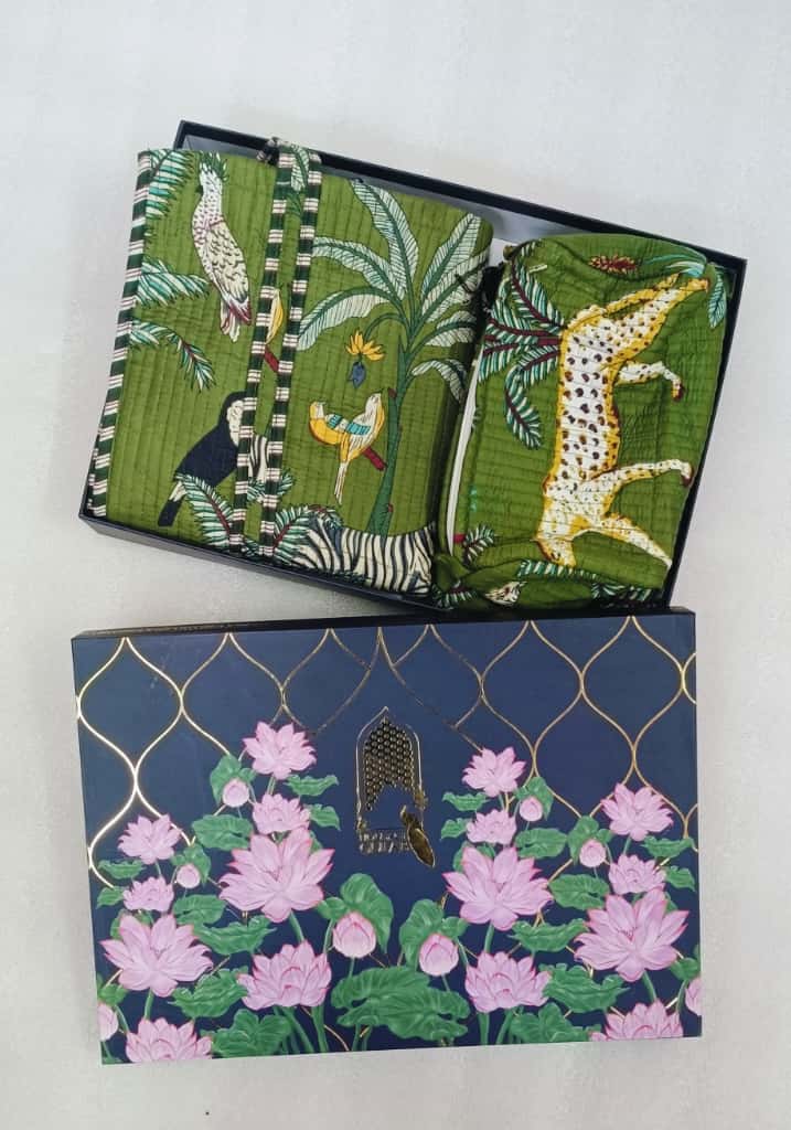 Diwali Gift Box – Stylish Tote Bag with 3 Coordinated Utility Pouches