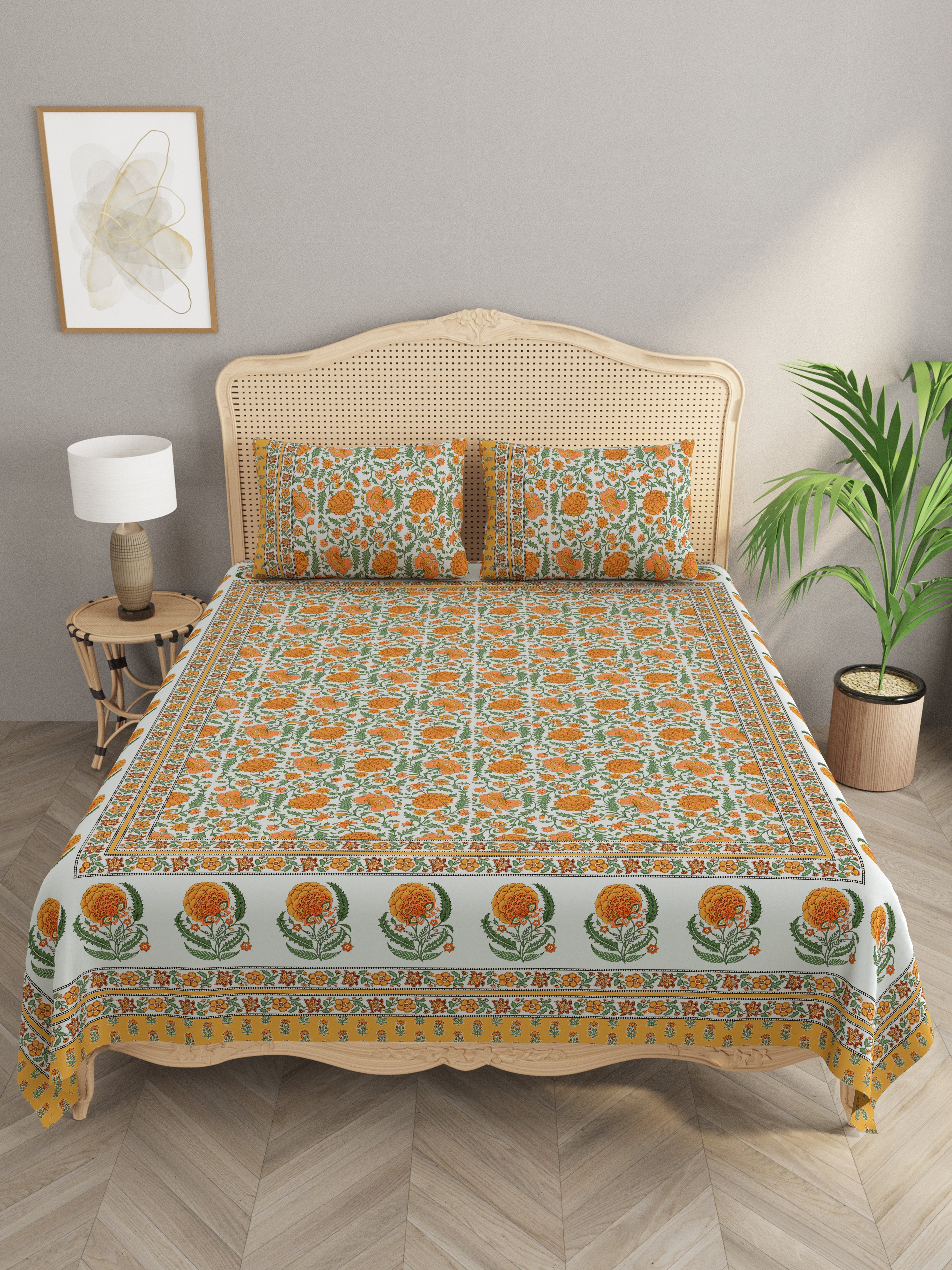 Double King Bedsheet with 2 Pillow Covers