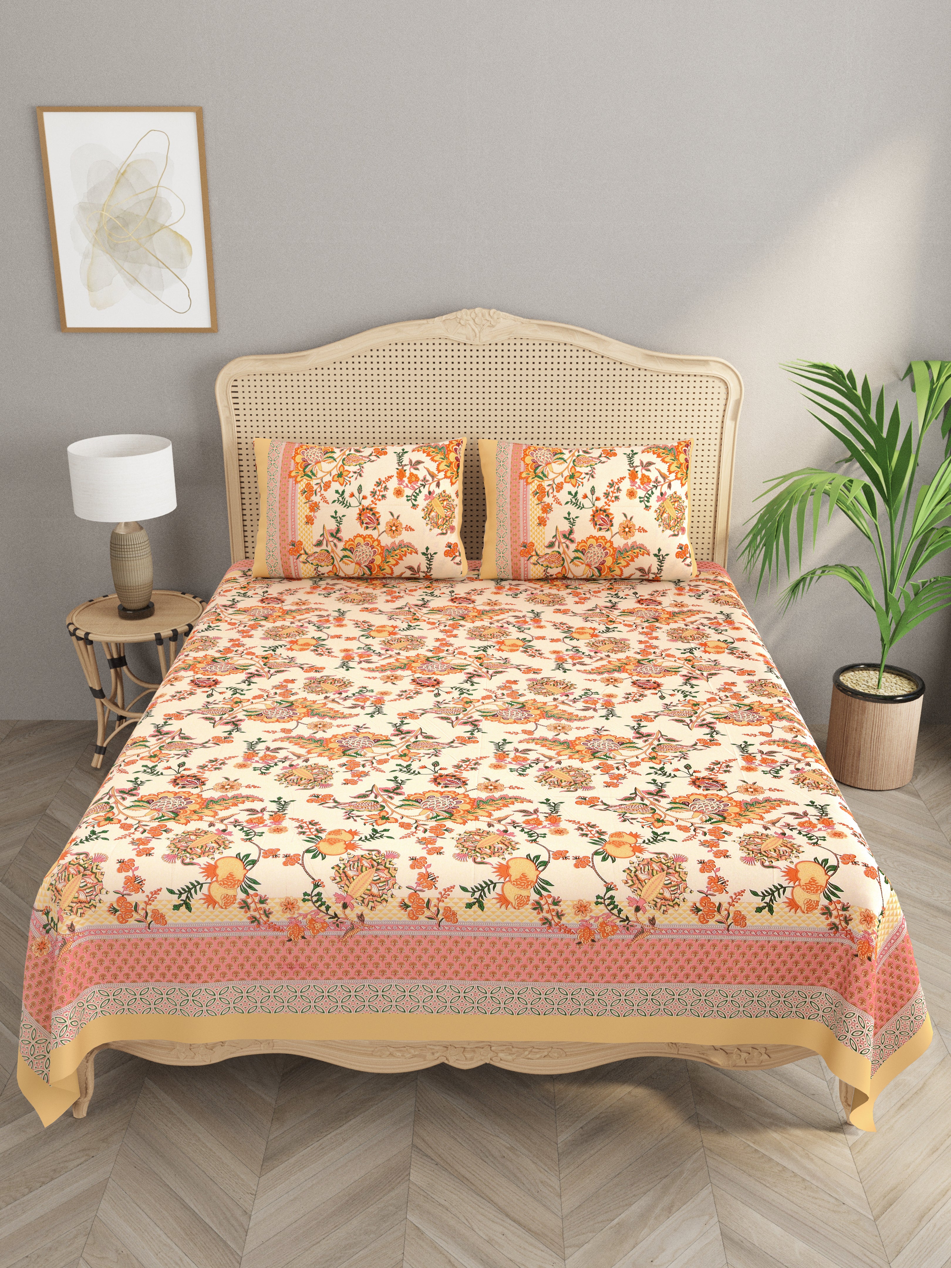 Double King Bedsheet with 2 Pillow Covers
