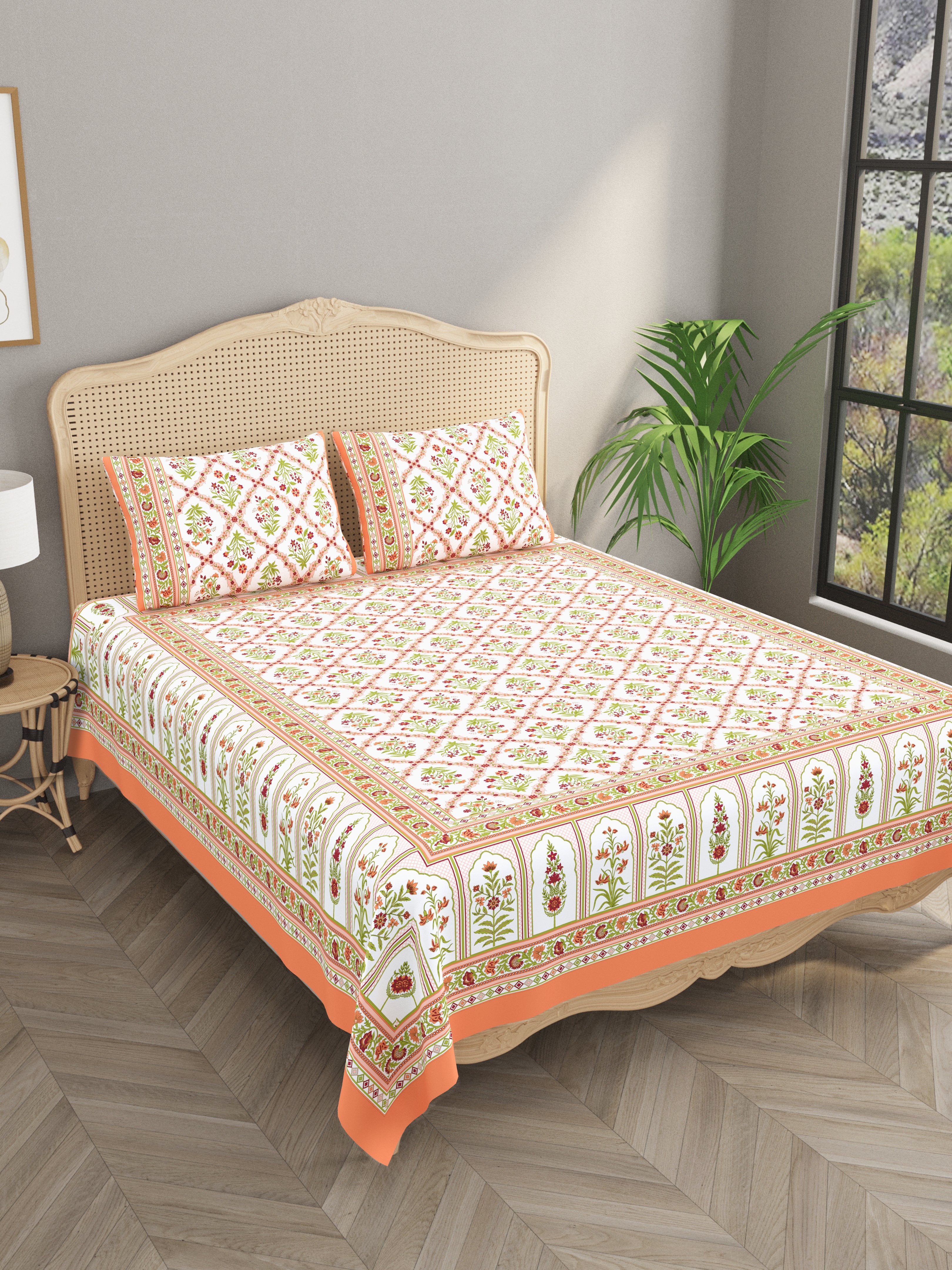 Double King Bedsheet with 2 Pillow Covers