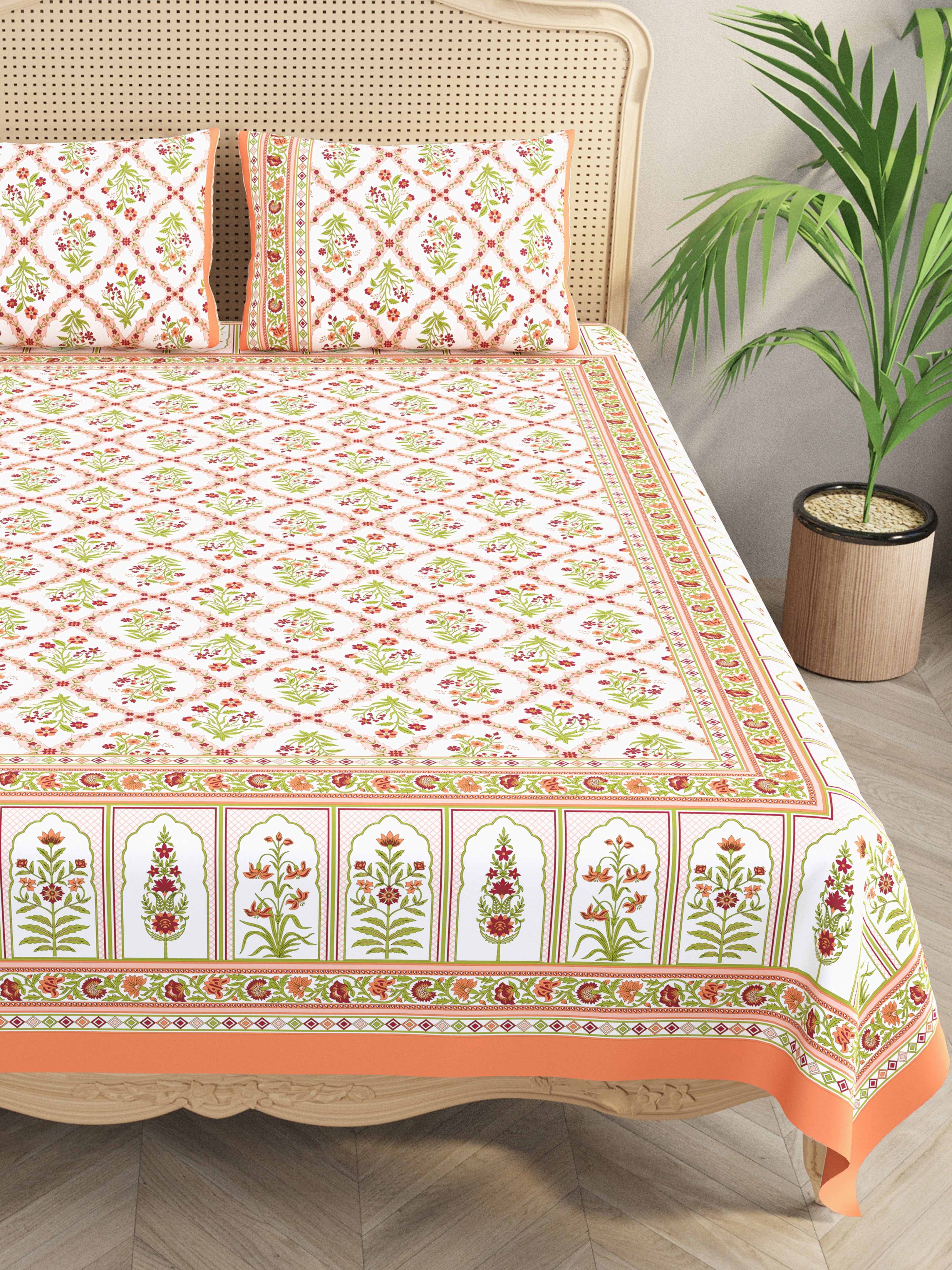 Double King Bedsheet with 2 Pillow Covers