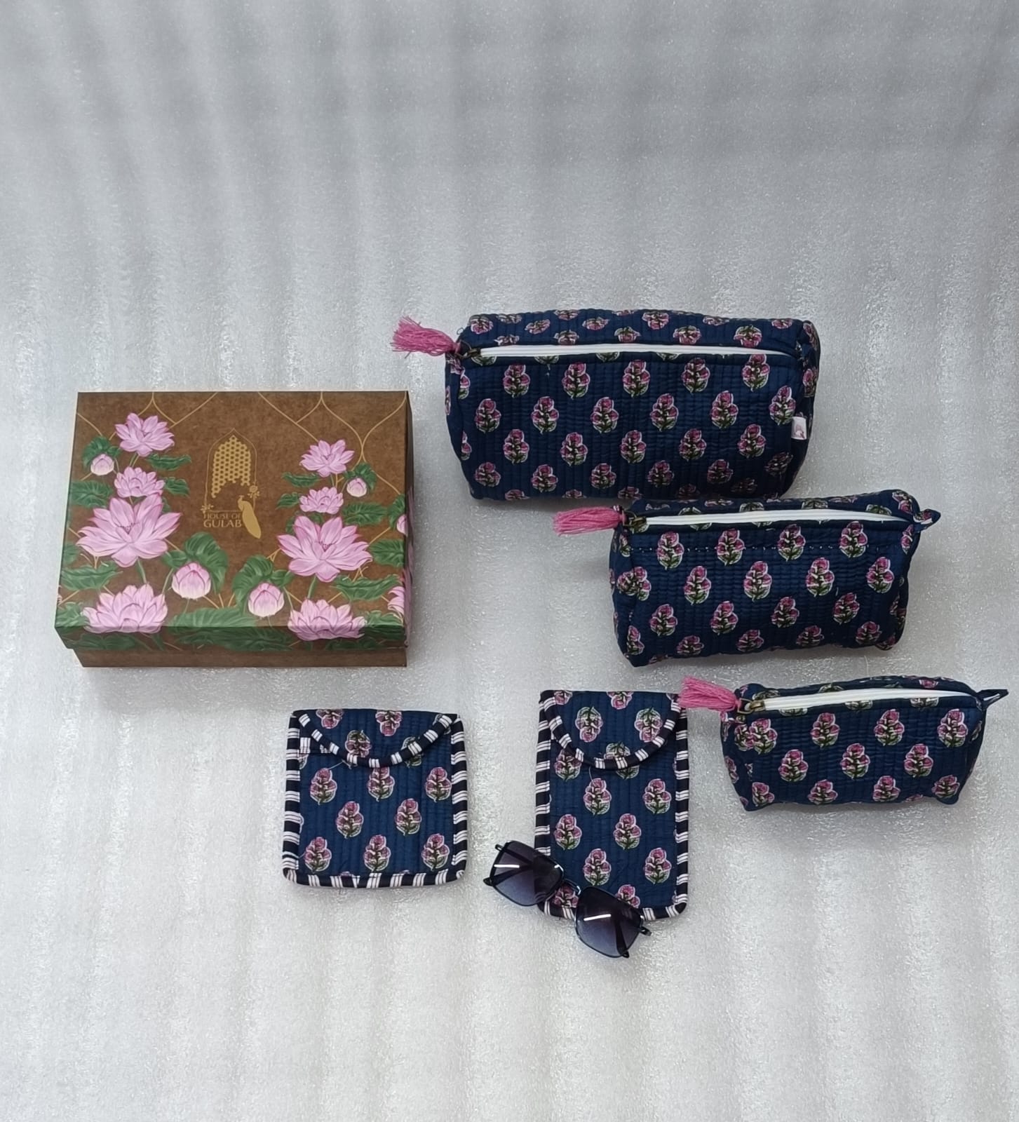 Set of 5 Utility Pouches (3 Makeup Pouches, 1 Sunglass Pouch, 1 Sanitary Napkin Pouch)