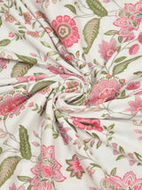 300 GSM Cotton Double Bed Reversible Dohar in floral print