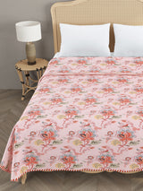 Double Bed Floral Print Reversible Cotton Dohar/AC Blanket