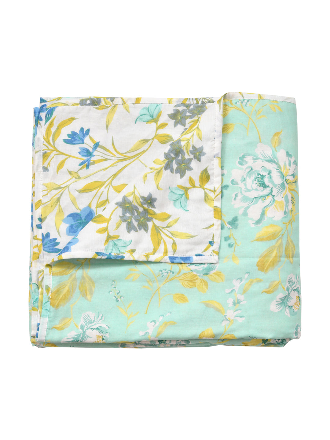 300 GSM Cotton Double Bed Reversible Dohar in floral print