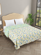 300 GSM Cotton Double Bed Reversible Dohar in floral print