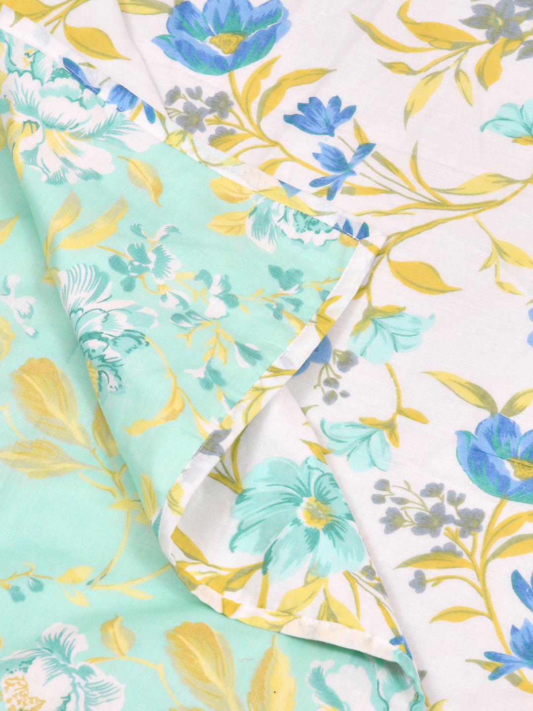 300 GSM Cotton Double Bed Reversible Dohar in floral print