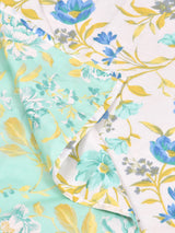 300 GSM Cotton Double Bed Reversible Dohar in floral print