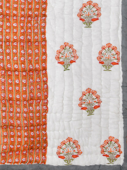 Double King Handblock printed Cotton Jaipuri Razai/Quilt