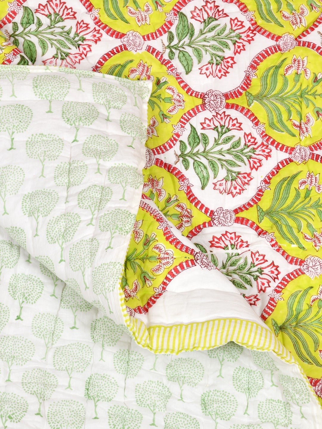 Double King Handblock printed Cotton Jaipuri Razai/Quilt