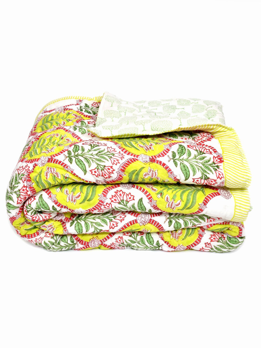 Double King Handblock printed Cotton Jaipuri Razai/Quilt