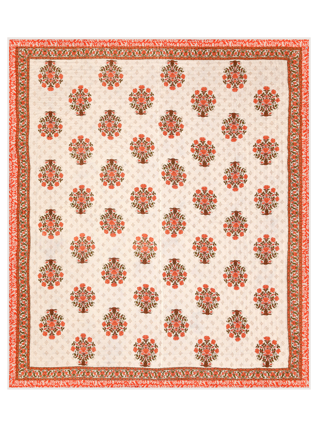 Floral Printed Double Bed Cotton Quilt with cotton filling