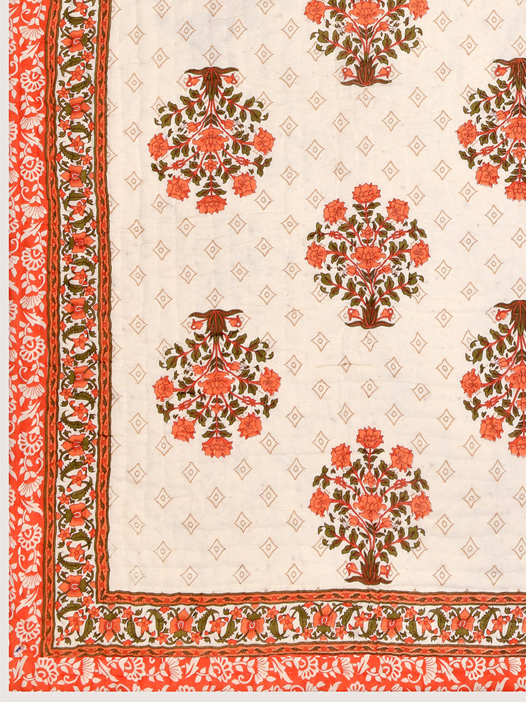 Floral Printed Double Bed Cotton Quilt with cotton filling