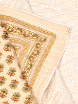Handblock Printed  Reversible Double Bed Cotton Quilt with cotton filling