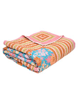 Floral Printed  Reversible Double Bed Cotton Quilt with cotton filling