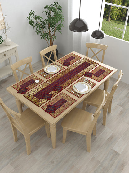 Banarasi Table Set with 1 Runner, 6 mats and 6 coasters