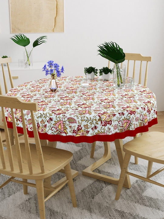 Cotton Round Table Cover - 6 seater- 60inches