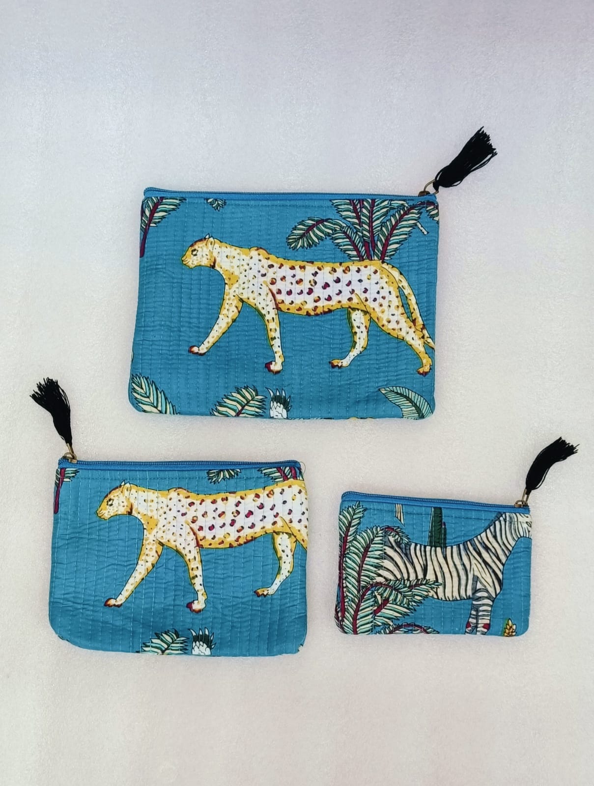 Set of 3 cosmetic Flat pouches