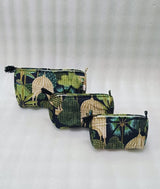 Set of 3 cosmetic bag/pouches with waterproof lining