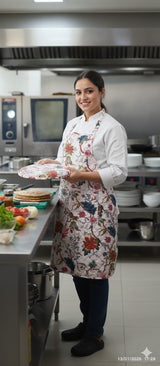 Cotton Unisex 1 Apron with 2 Microwave Gloves, 1 Roti Cover & 1 Microwave Pot Holder Trivets