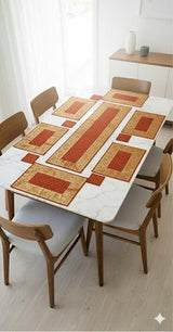 Banarasi Table Set with 1 Runner, 6 mats and 6 coasters